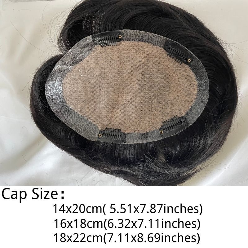 Silk Base Toupee Replacement 100% Real Human Hair For Men