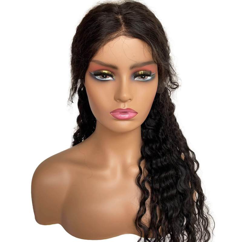 Vennsian Realistic Female PVC Mannequin Head With Make Up Face and Shoulders Display Manikin Head Bust for Wigs,Makeup,Hats,Sunglasses Beauty Accessor