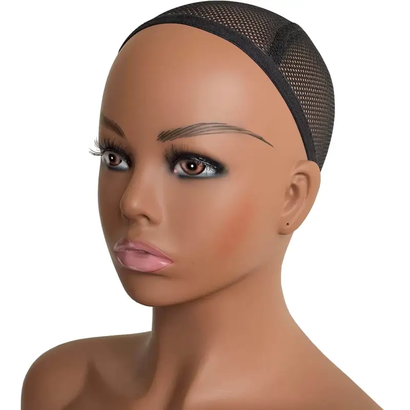 Mannequin Realistic Female PVC Manikin Head with Shoulders Display Realistic Mannequin Head Bust Wig Head Stand for Wigs Earrings Hat Sunglassess