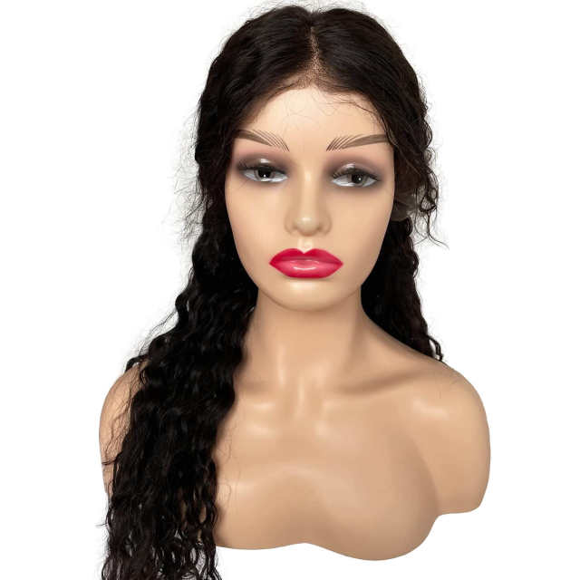Mannequin Heads Bust Female Realistic Manikin Head with Face and Shoulders for Wigs Beauty Accessories Displaying