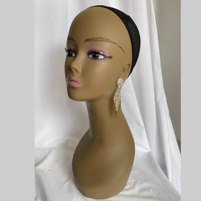 Female Bald Mannequin Head Cosmetology Wig Cap Jewelry Hat Display Holder Stand Practice Manikin Head Wigs Head Model