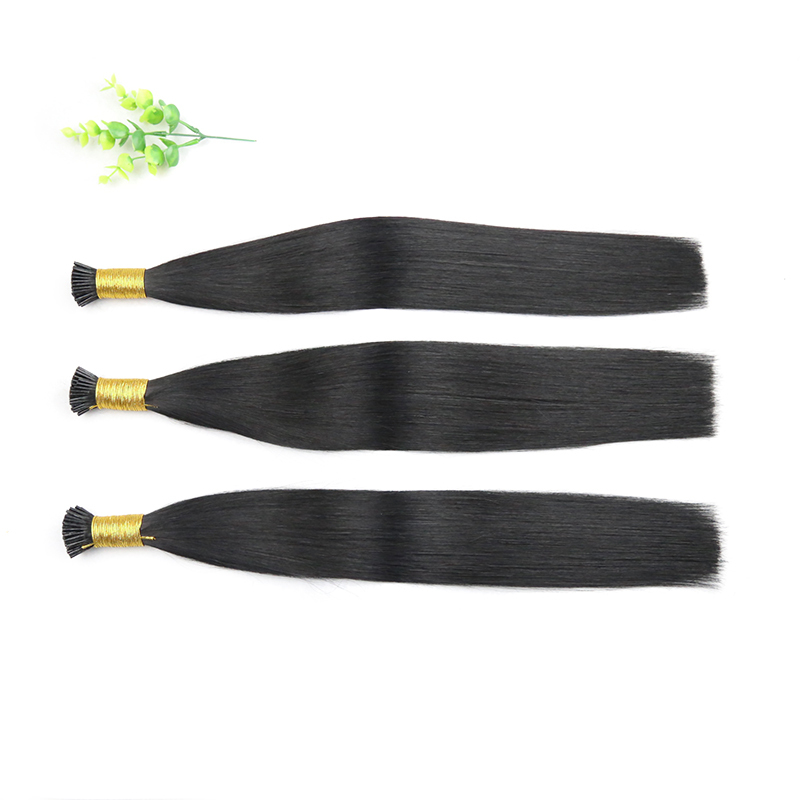 15A I-tip Hiair Extrnsion  Luxury Hair Brazilian Bone Straight Virgin Human Hair Extension 1B#Color