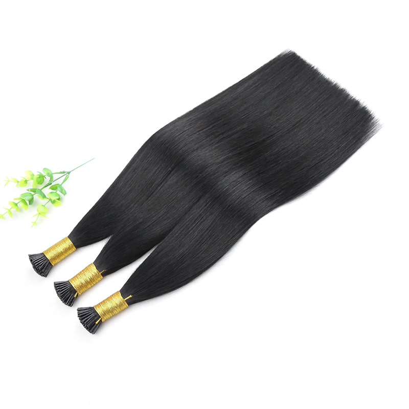 15A I-tip Hiair Extrnsion  Luxury Hair Brazilian Bone Straight Virgin Human Hair Extension 1B#Color