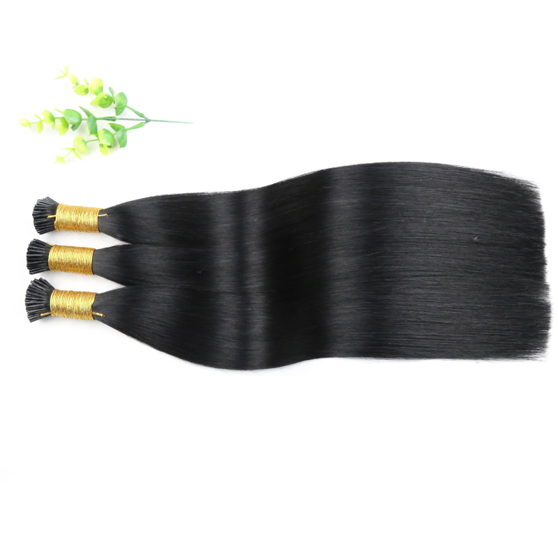 15A I-tip Hiair Extrnsion  Luxury Hair Brazilian Bone Straight Virgin Human Hair Extension 1B#Color