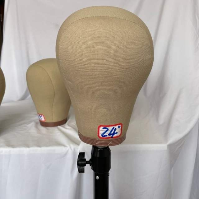 21''-24''Wig Head Cork Canvas Block Head Mannequin Head for Making Wigs Training-Display