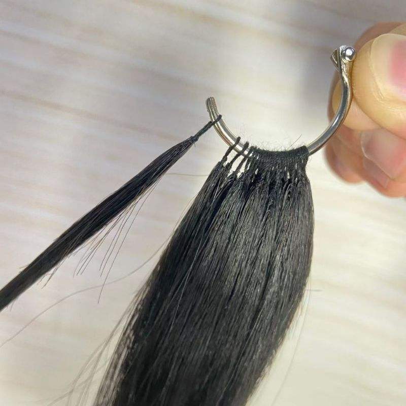 Feather Line Hair Extensions 100% Human Hair Natural Brazilian Human Hair Full Head Professional Hair Feathers 1B# Straight hair