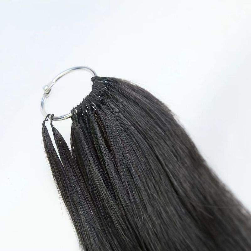 Feather Line Hair Extensions 100% Human Hair Natural Brazilian Human Hair Full Head Professional Hair Feathers 1B# Straight hair