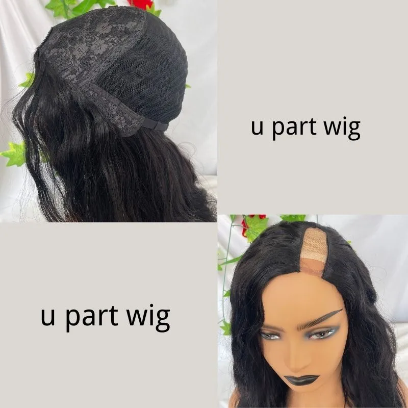 Body Wave Wig U Part Wigs  Real Human Hair unprocessed Malaysia Virgin Human Hair