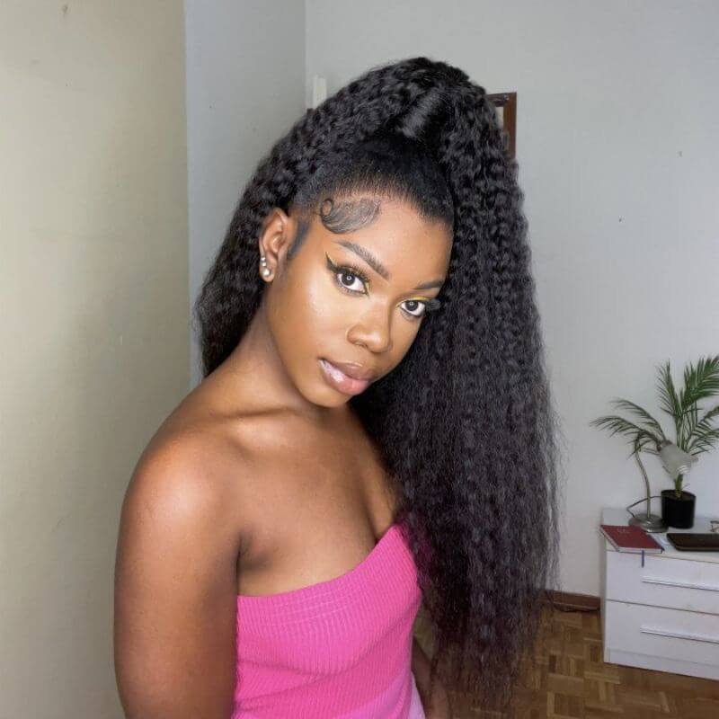 Eseewigs HD lace Reusable Fluff Babyhair Stripes Edge  For Black Women Natural Color Remy Human Hair