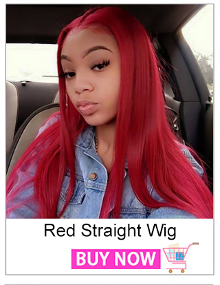 Red Wig Human Hair Remy Brazilian Straight Lace Front Wig