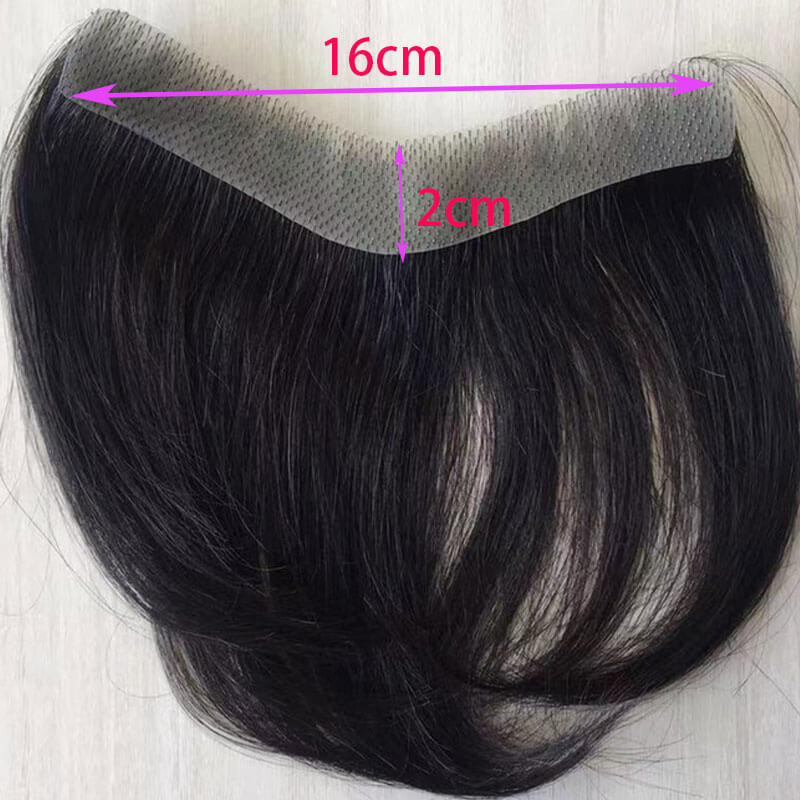Men's Hair System Naturel Hairlien 100% Real Human Hair V Sheap Frontal Toupee Pu Thin Skin Male Replacement 1B Natural Black Color