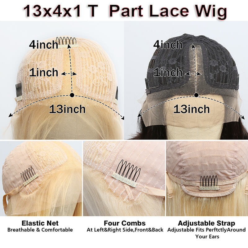 100% Human Hair Lace Front Wigs 613 Color 130% Density Straight Wigs