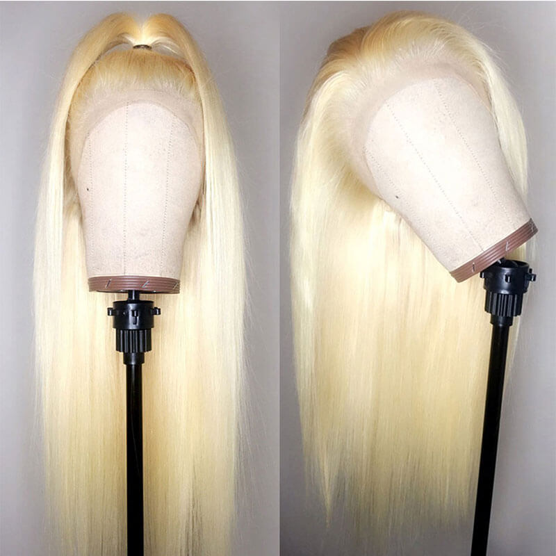 Silky Straight 613 Blonde Lace Front Wigs Pre Plucked Brazilian Remy Human Hair Wigs For Black Women Baby Hair Around