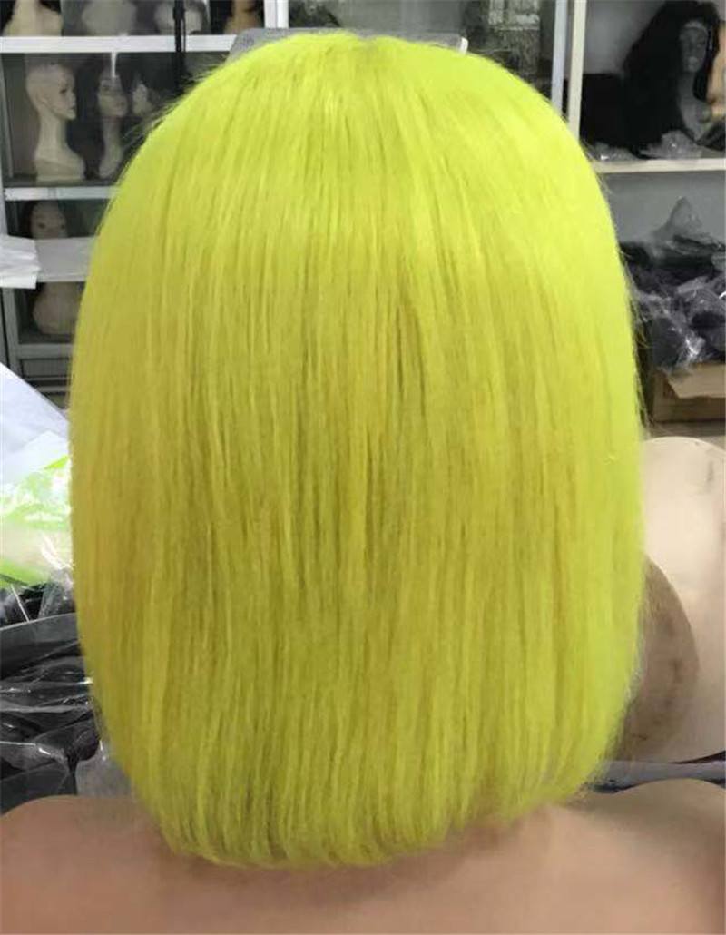 Pink Bob Lace Front Wigs Human Hair 13x4 Pre Plucked Blue Red Grey Green Yellow Short Bob Wigs For Black Women Remy