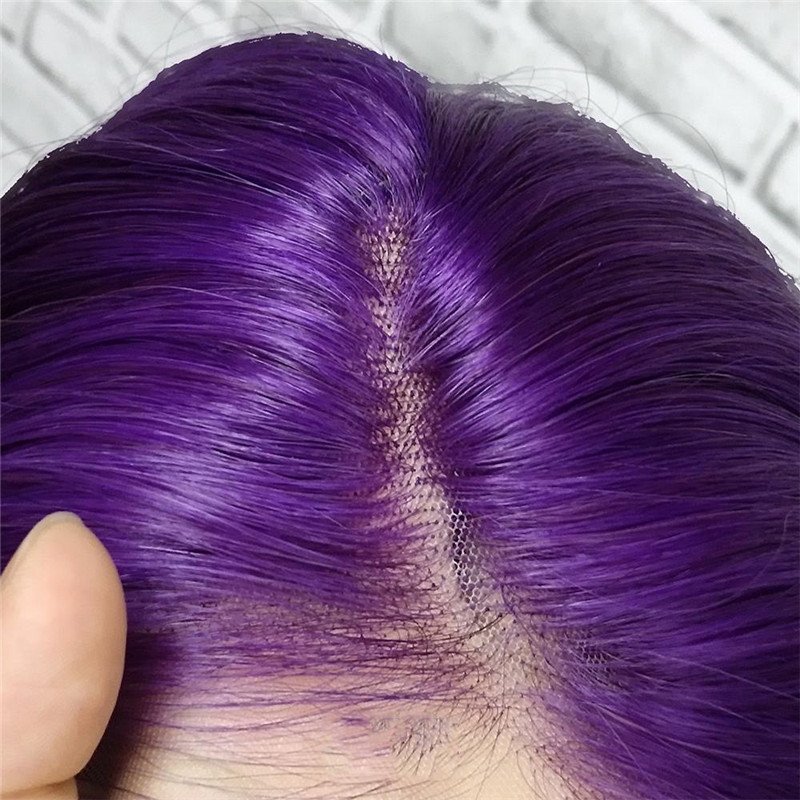 Ombre 1B Dark Purple Short Bob Brazilian Lace Front Human Hair Wig Ombre Straight Human Hair Wigs