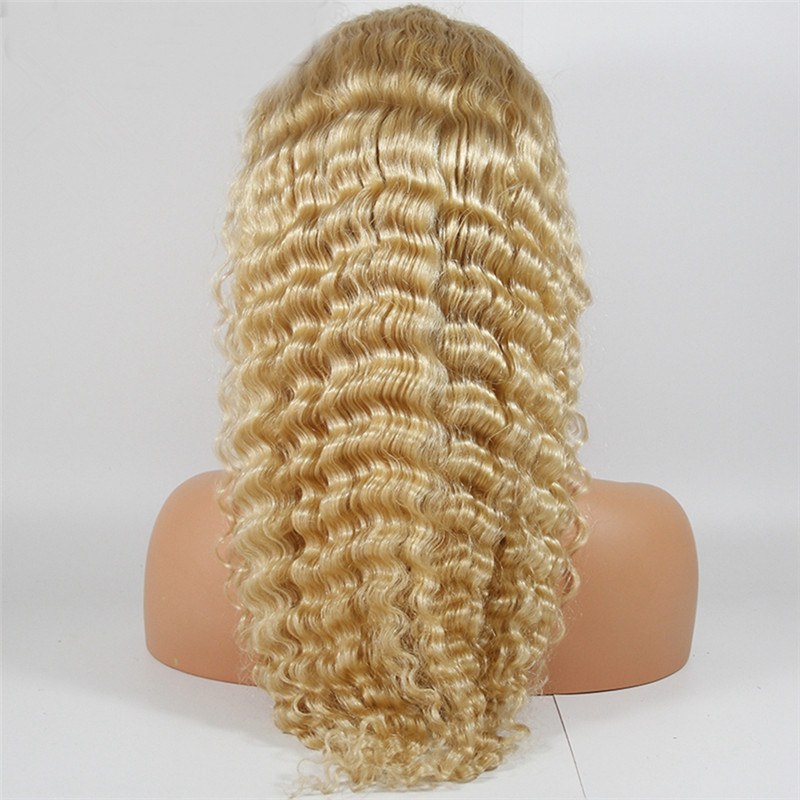 613 Blonde Glueless Lace Front Human Hair Wigs Brazilian Deep Wave Wigs 13x4 Lace Front Wig Blonde Hair Wigs Remy 150%