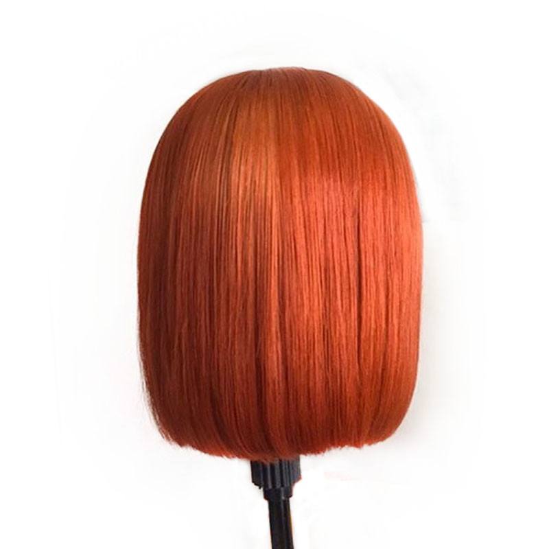 Short Bob Lace Front Wigs Orange Color Bob Wig 13x4 Lace Front Wigs 150% Density BrazilianRemy Human Hair Wigs