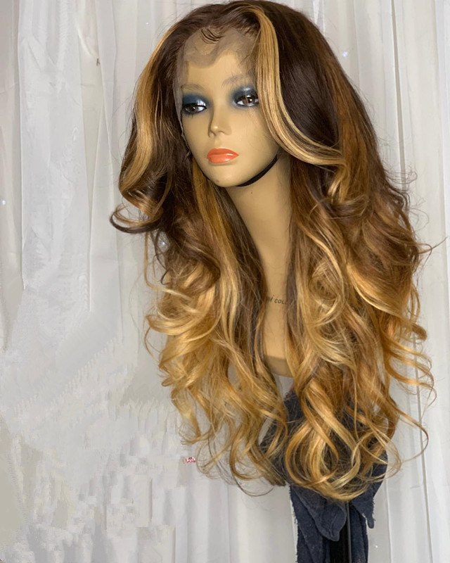 Human Virgin Hair Pre Plucked Lace Front Wig For Black Woman