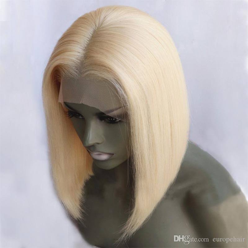 13x4 613 Blonde Brazilian Straight Human Hair Bob Wigs 8 - 16 Inch Remy Short Ombre Bob Lace Front Wigs for Black Women