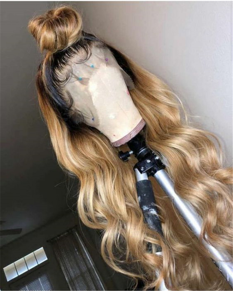 Human Virgin Hair Pre Plucked Ombre Lace Front Wig And 13x4x1 T Part Lace Wig For Black Woman-c400a9