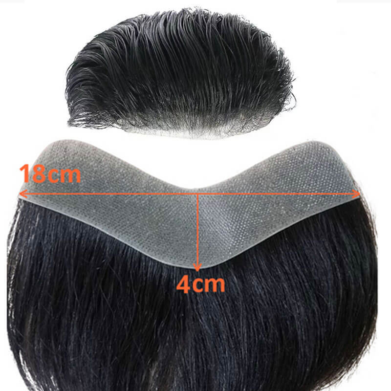 Men's Hair System Naturel Hairlien 100% Real Human Hair V Sheap Frontal Toupee Pu Thin Skin Male Replacement 1B Natural Black Color