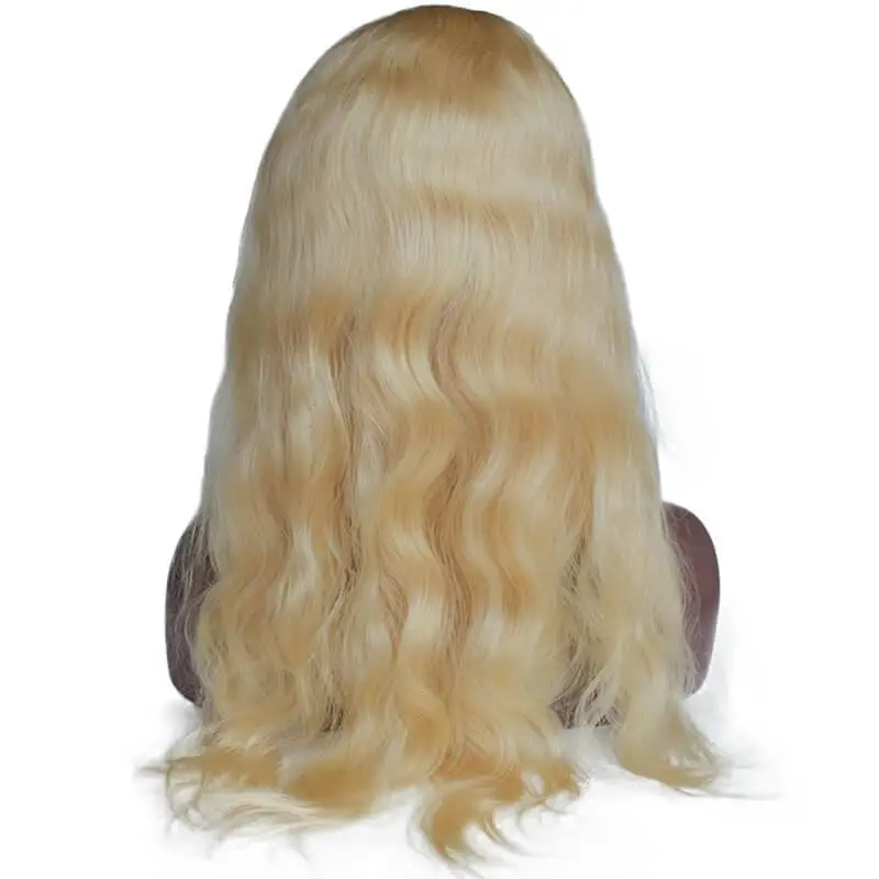 613 Blonde 360 Lace Frontal Wigs Long Platinum Wig Body Wave Human Hair 180% Density Pre-Plucked Natural Hairline