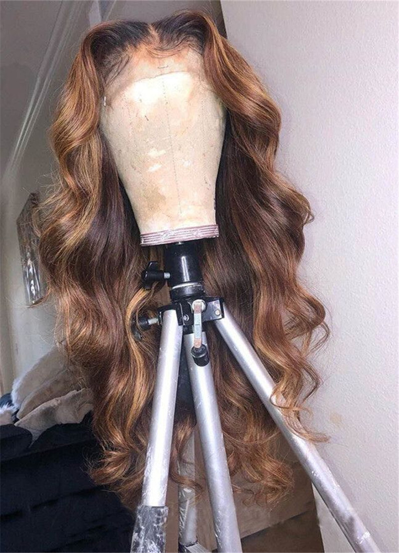 Human Virgin Hair Pre Plucked Ombre Lace Front Wig And 13x4x1 T Part Lace Wig For Black Woman-1b3789