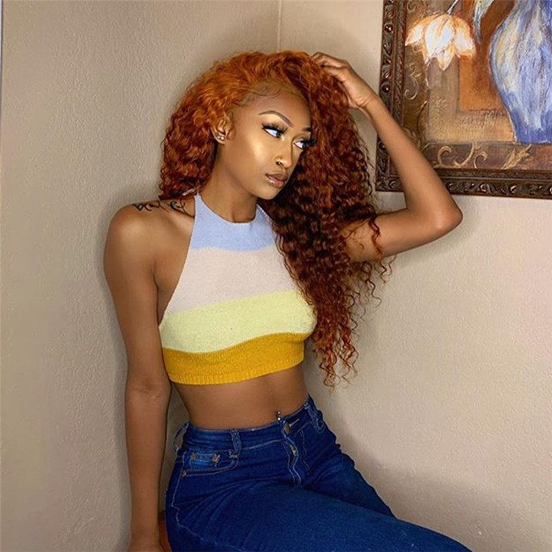 Deep Wave Ginger Curly Human Hair Lace Front Wigs for Black Women Orange Curly Human Hair Full Lace Wigs with Baby Hair