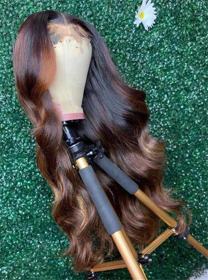 Human Virgin Hair Pre Plucked Ombre Lace Front Wig And 13x4x1 T Part Lace Wig For Black Woman-5bac3d