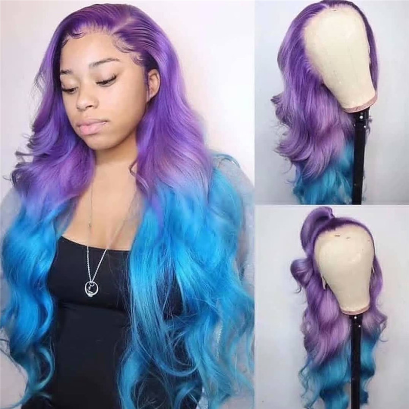Human Virgin Hair Pre Plucked Ombre 13x4x1 T Part Lace Front Wig And Lace Front wig For Black Woman-3ed262