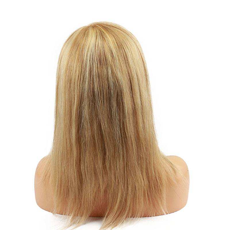 H 27 613 wig Highlight Color Full Lace Front Wig Human Hair Wigs Full Head Silky Straight