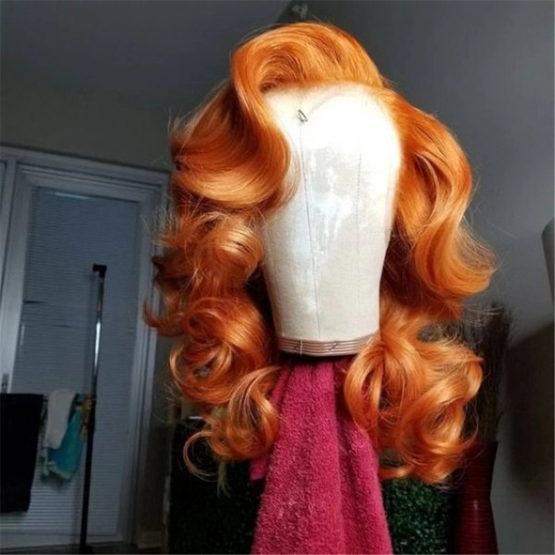 Darkorange Colored Human Virgin Hair Pre Plucked Ombre Lace Front Wig And Lace Front wig For Black Woman-6.62E+50