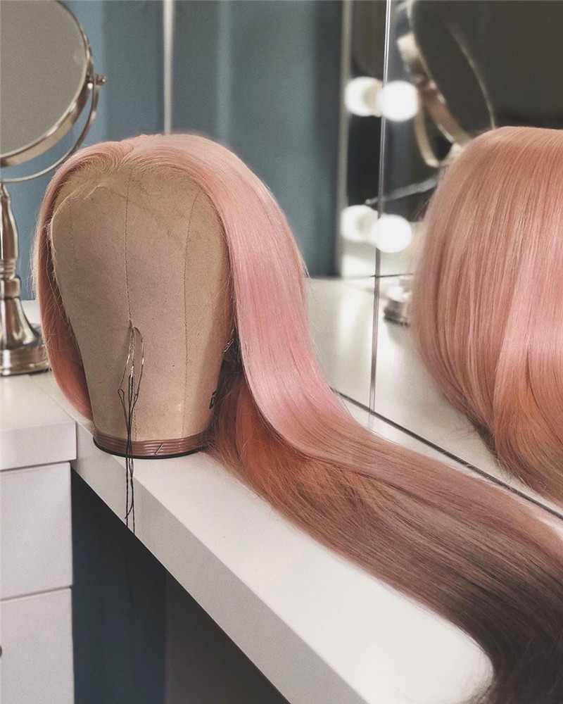 Human Virgin Hair Pre Plucked Ombre 13x4x1 T Part Lace Front Wig And Lace Front wig For Black Woman-28a36b