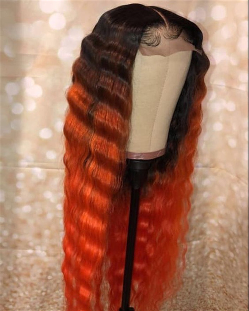 Human Virgin Hair Pre Plucked Ombre 13x4x1 T Part Lace Front Wig And Lace Front wig For Black Woman-6d91bd