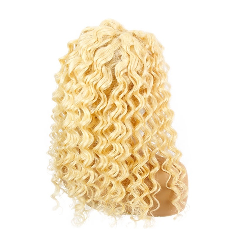 Blonde Lace Front Deep Wave Human Hair Wigs Curly 613# Full Lace Wig Virgin Hair with Baby Hair