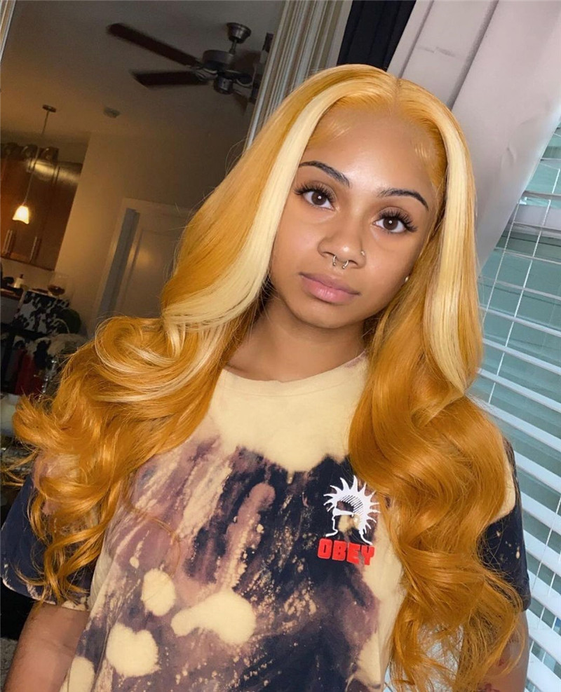 Human Virgin Hair Pre Plucked Ombre 13x4x1 T Part Lace Front Wig And Lace Front wig For Black Woman-9d35e5