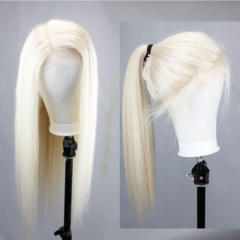 Silky Straight 613 Blonde Lace Front Wigs Pre Plucked Brazilian Remy Human Hair Wigs For Black Women Baby Hair Around