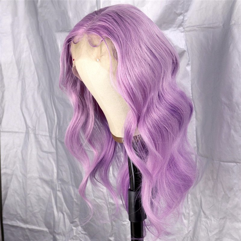 Purple Color body Wave Human Hair Wigs PrePlucked Baby Hair Brazilian For Black Women