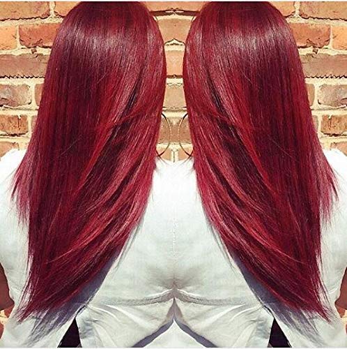 Red Color Lace Front Full Lace Natural Looking Lace Front Wigs Long Straight Brazilian Human Hair Pre Plucked Full Lace Wig