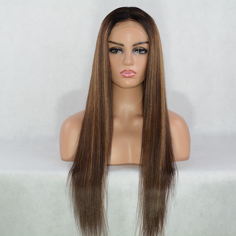 Human Virgin Hair Goddess Style Pre Plucked Lace Front Wig For Black Woman