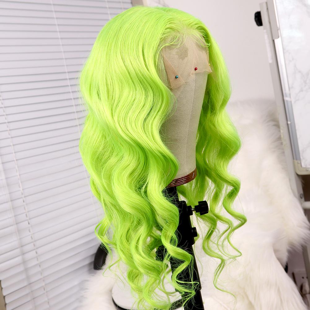 Green Body Wave Virgin Human Hair Green Body Wave Lace Front Wigs for Women