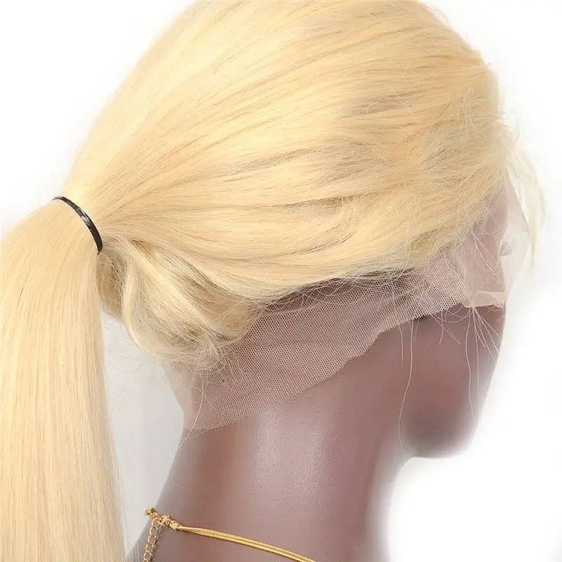 #613 Real Human Hair 360 Lace Frontal Lace Wig Peruvian Lace Frontal Platinum Blonde Wig