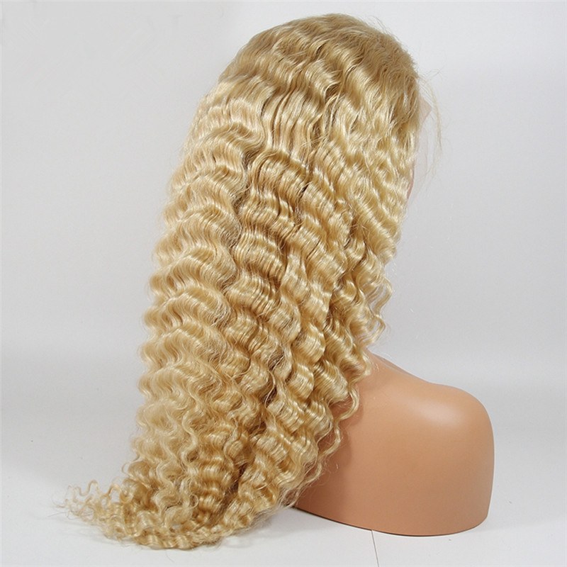 613 Blonde Glueless Lace Front Human Hair Wigs Brazilian Deep Wave Wigs 13x4 Lace Front Wig Blonde Hair Wigs Remy 150%