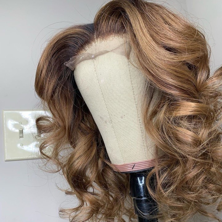 Human Virgin Hair Pre Plucked Lace Front Wig