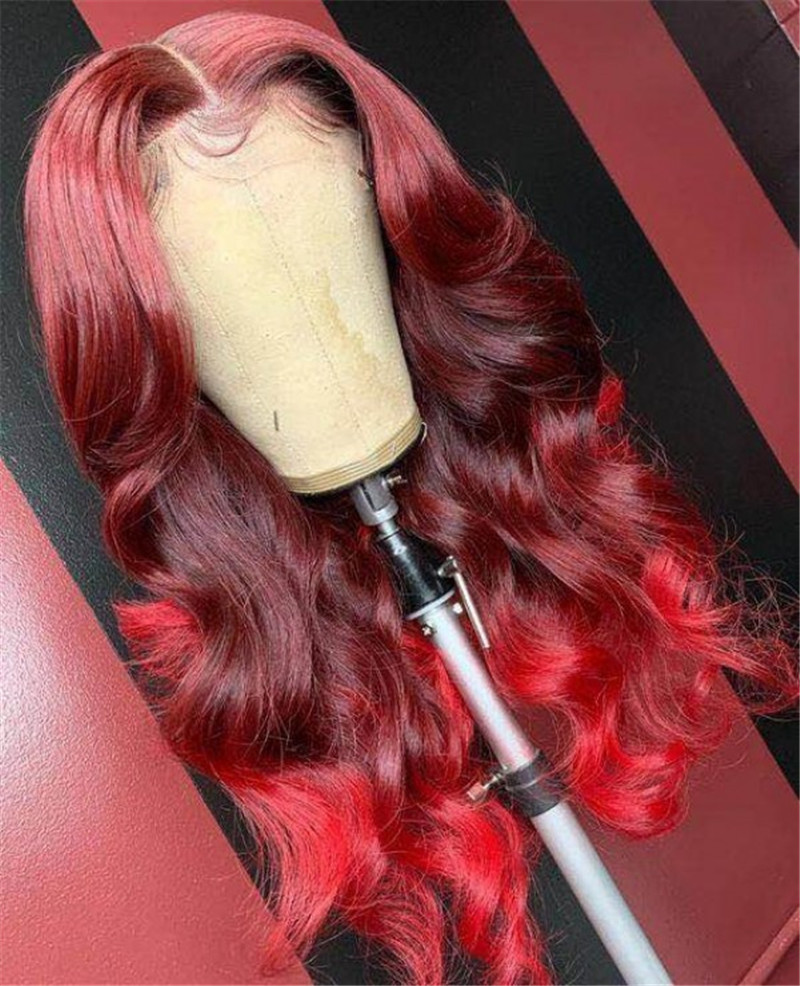 Human Virgin Hair Pre Plucked Ombre Lace Front Wig And 13x4x1 T Part Lace Wig For Black Woman-173eeb