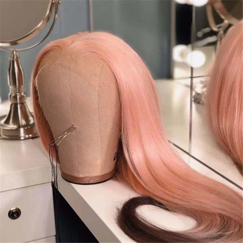 Human Virgin Hair Pre Plucked Ombre 13x4x1 T Part Lace Front Wig And Lace Front wig For Black Woman-28a36b