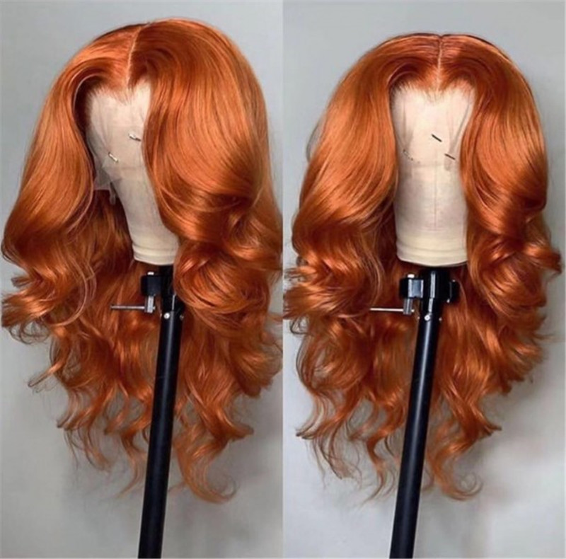 Chocolate Color Human Virgin Hair Pre Plucked Ombre Lace Front Wig And 13x4x1 T Part Lace Wig For Black Woman-9c510d