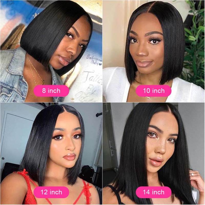 Short Bob Wig Bone Straight Human Hair Wigs 13x4 Lace Wigs T Part Remy Brazilian Bob Human Hair Wigs For Women