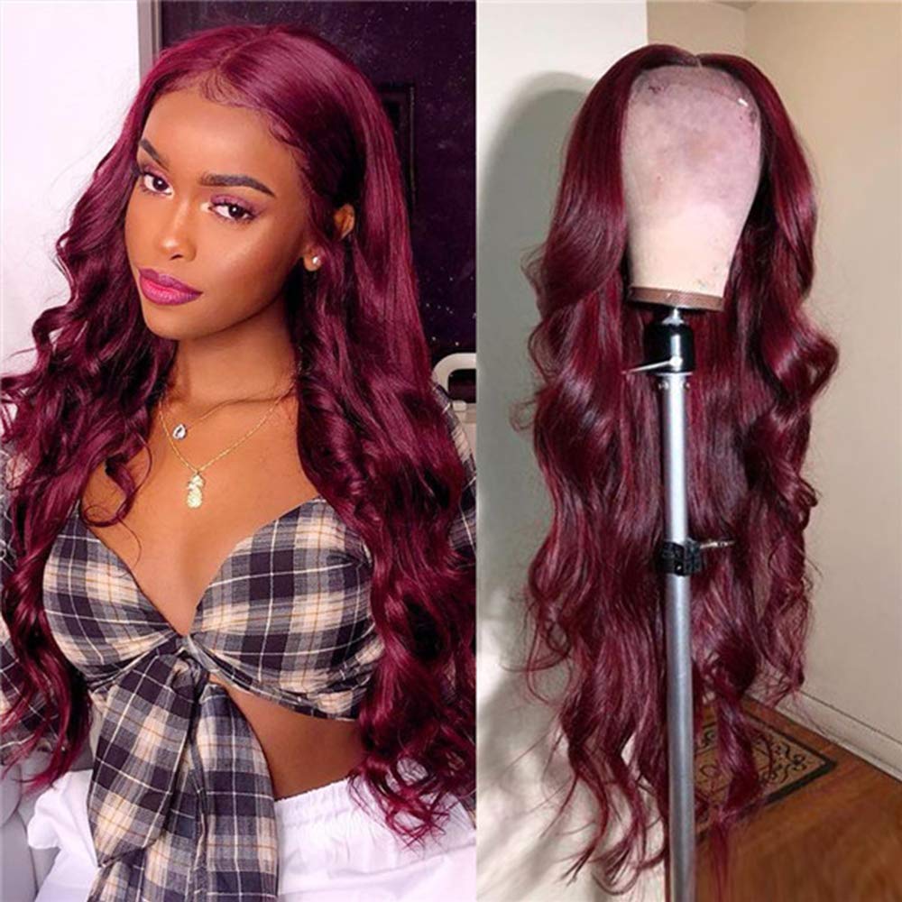 99J Lace Front Wigs Human Hair Burgundy Wigs Body Wave Brazilin Human Hair Wigs for Women Pre-Plucked Hairline