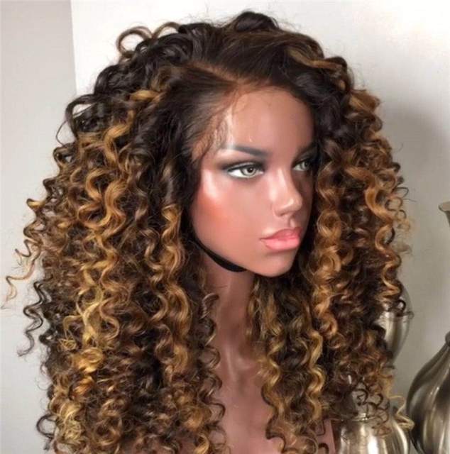 Human Virgin Hair Ombre Wave Pre Plucked Lace Front Wig For Black Womancolored And Ombre Lace Wigs